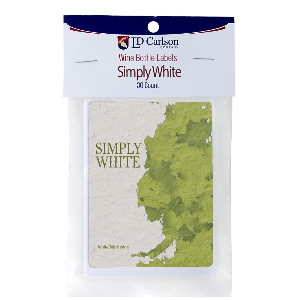 Simply White Wine Labels 30/Pack Varietal Collection