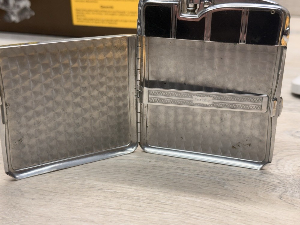 Vintage Ronson Ten a Case Cigarette Case Lighter
