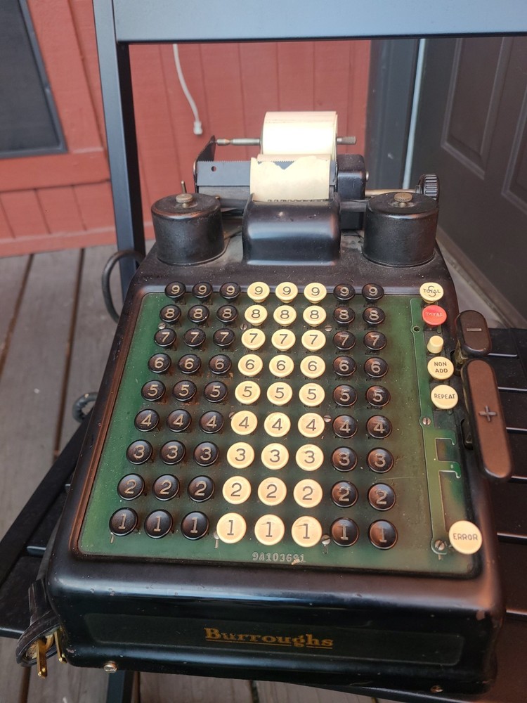 Vintage Burroughs Electric Adding Machine Not Fully Operational