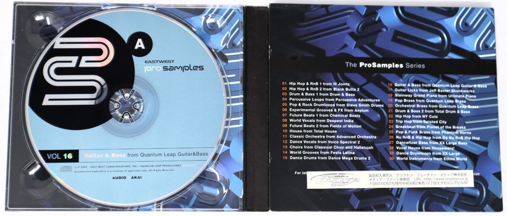 East West Pro Samples 16 Guitar & Bass Sample Library/Sound Library/Sampling CD