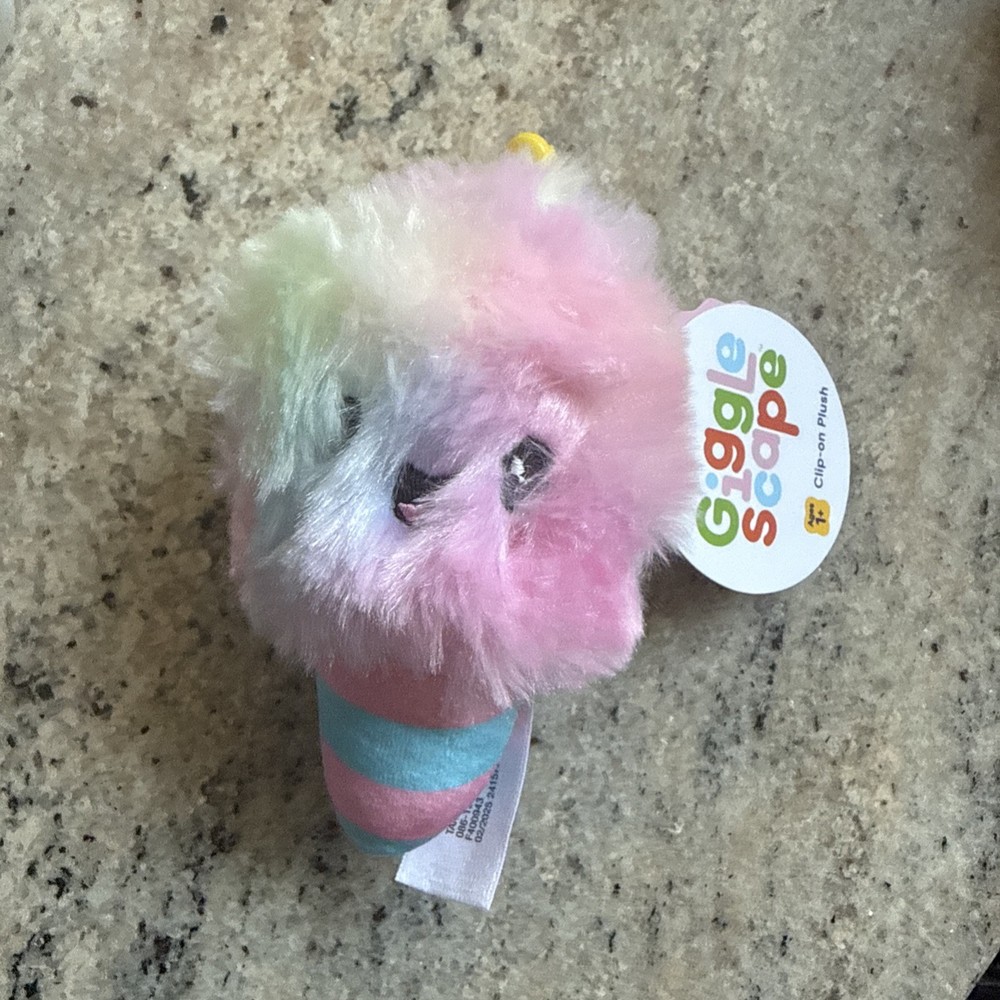 Giggle Scape Plush COTTON CANDY CLIP Pull Backpack 5" NWT