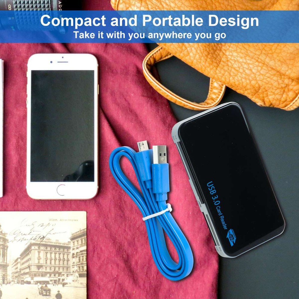 USB 3.0 Memory Card Reader Adapter 5GBPS Fit For CF/TF/SD/Micro SD/XD/M2/MS Card