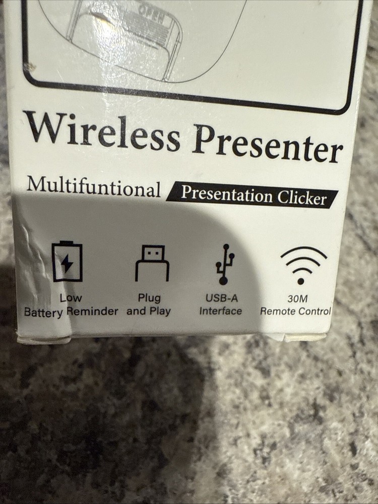 Wireless Presenter Multifunctional Presentation Clicker -Black