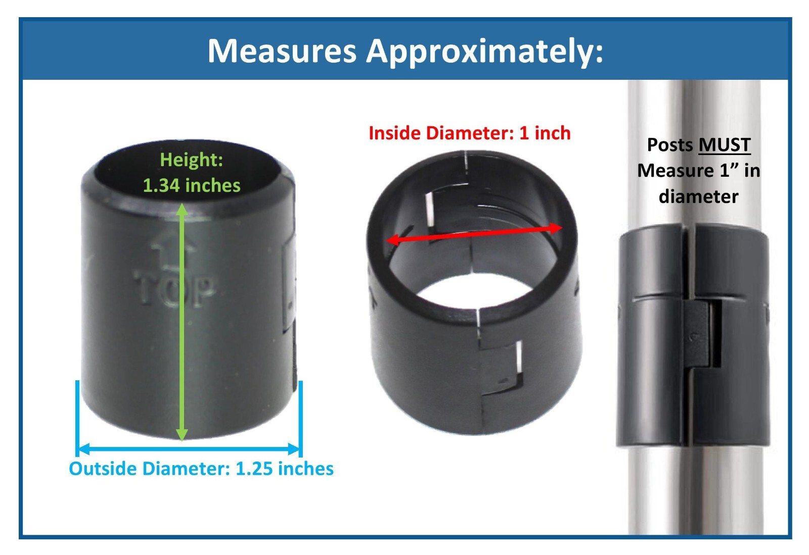1" Diameter Wire Shelf Clips Shelving Split Sleeves Lock Locking Plastic 24 pair