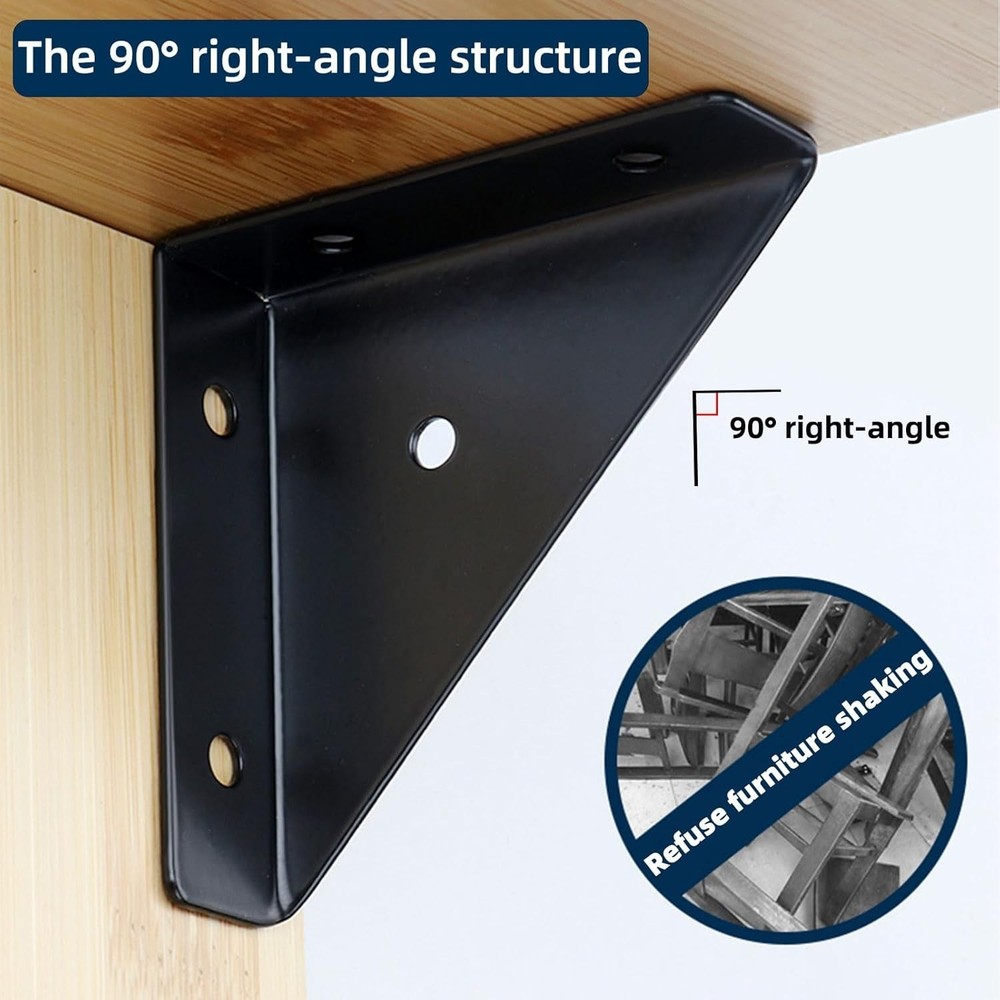 10 Pack Triangle Corner Braces Bracket 2.55'' - Metal Angle Shelf Connector B...