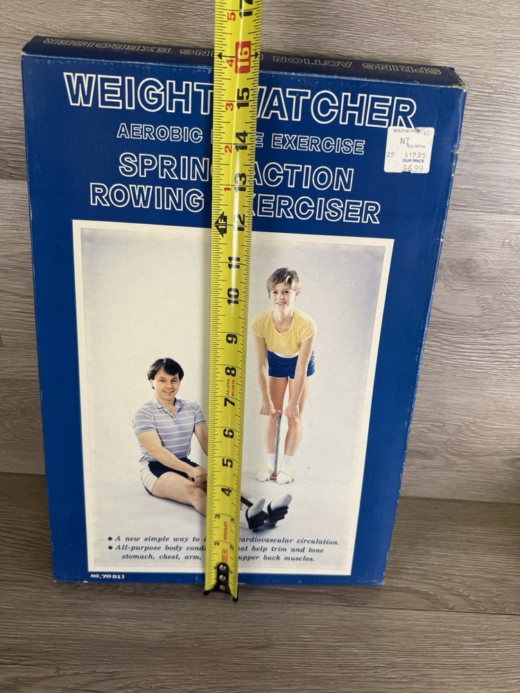Vintage Aerobic Exerciser Weight Watcher Spring Action Rowing Exerciser in Box