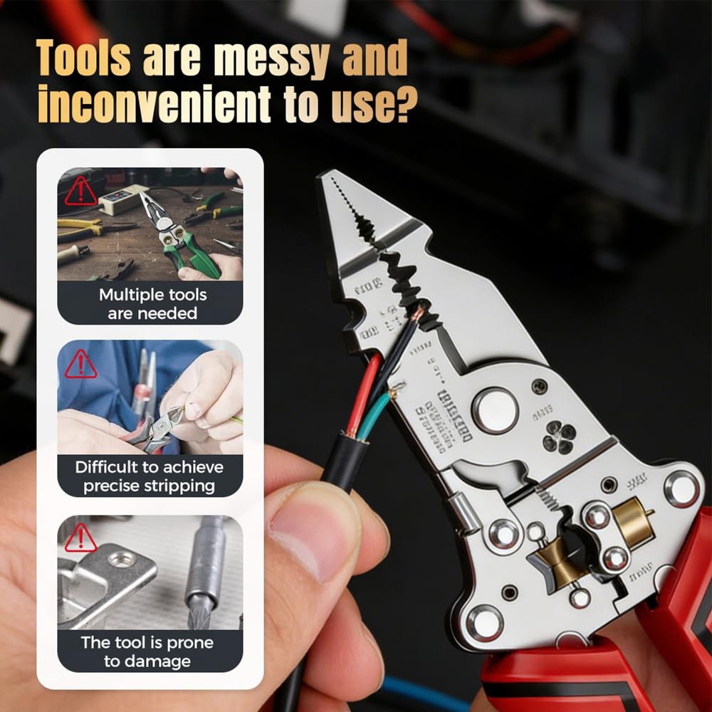 16 in 1 Wire Stripper Twister for Cutting and Pulling Wires,Cable Scissors