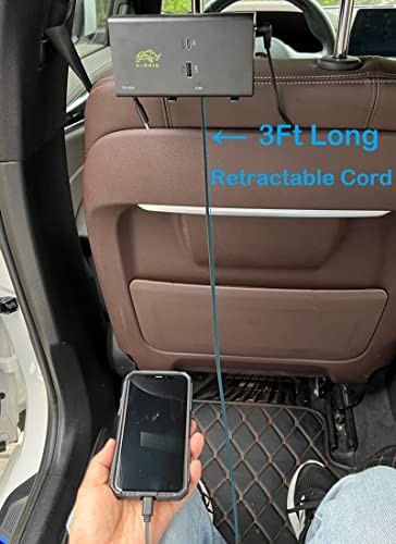 Retractable Backseat Car Phone Charger,Compatible with iPhone & Android Phones