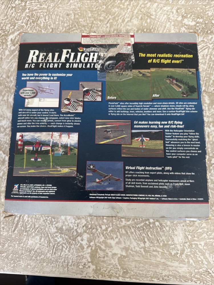 Futaba Great Planes RC Real Flight G4 Simulator InterLink Elite Complete 4-DISC
