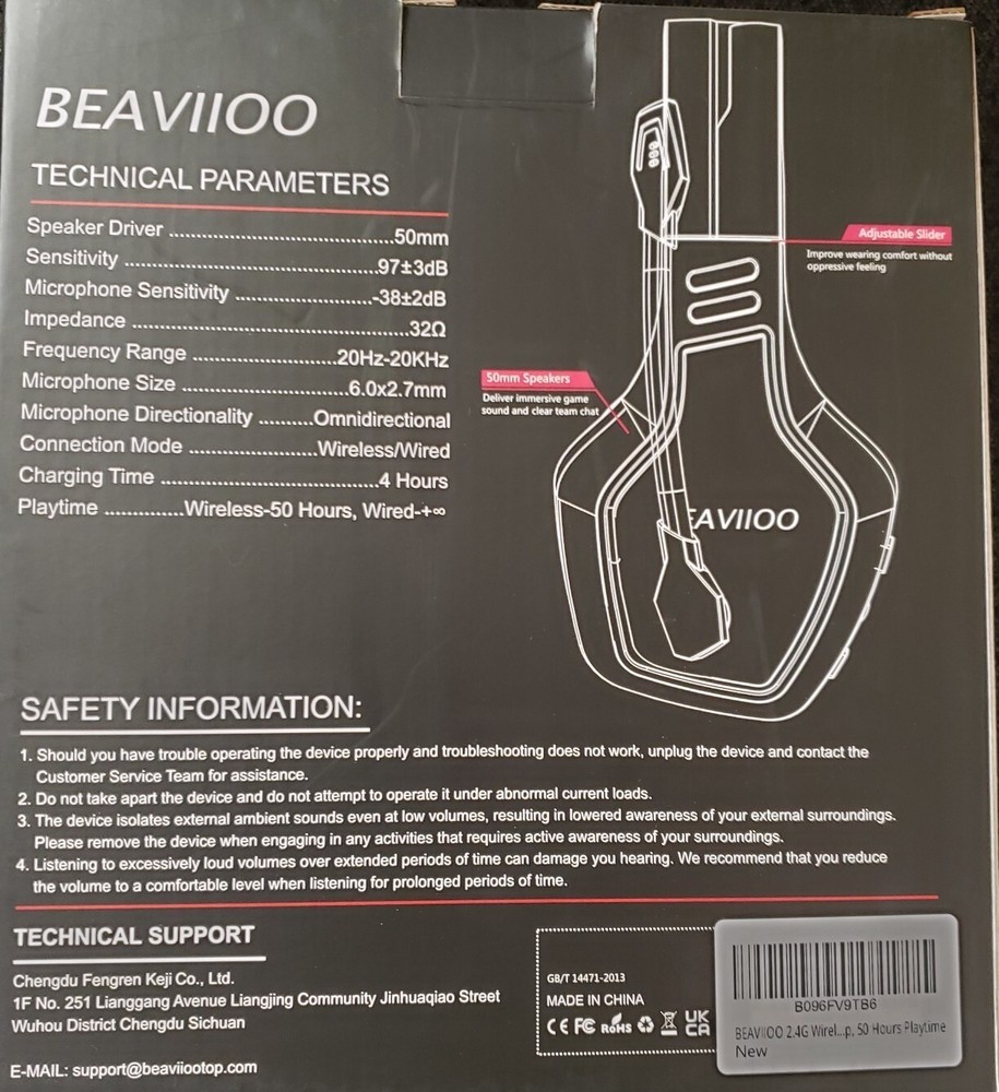 B096FV9TB6 BEAVIIO HW01-Bluetooth Wireless Gaming Headset