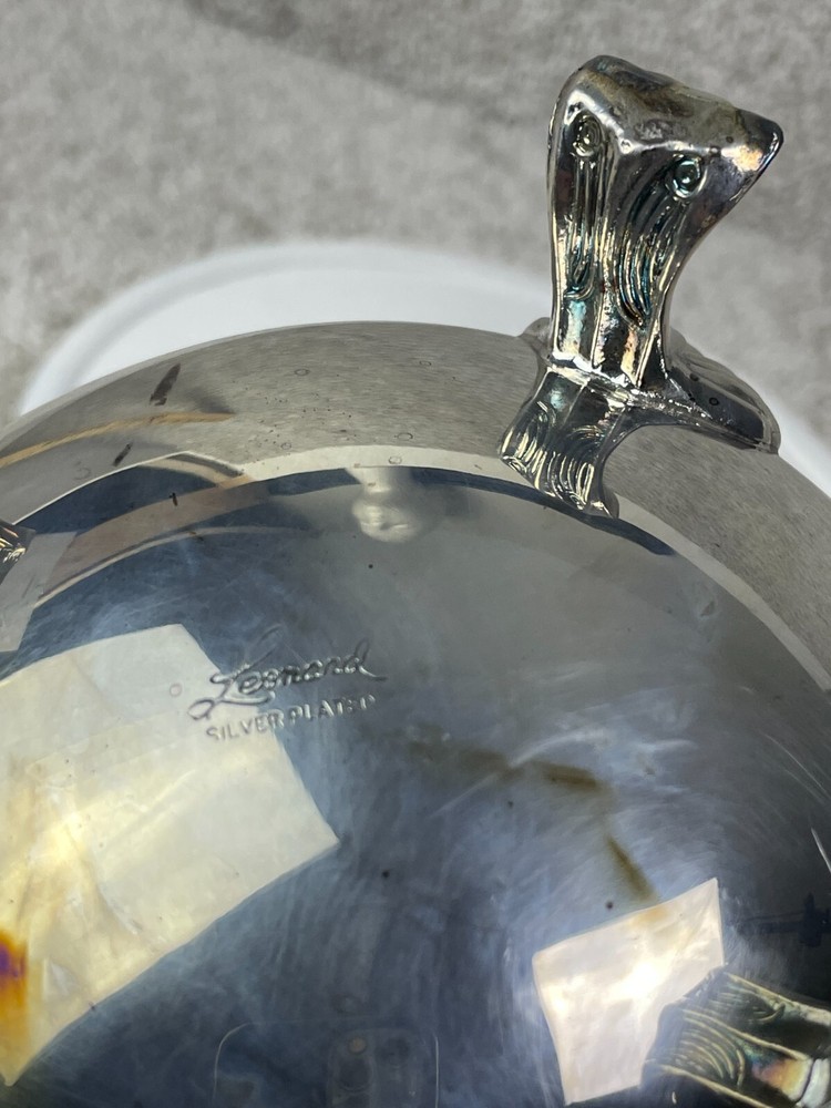 Leonard Silver Plated Water Pitcher Claw Footed with Lip Ice Guard Serveware
