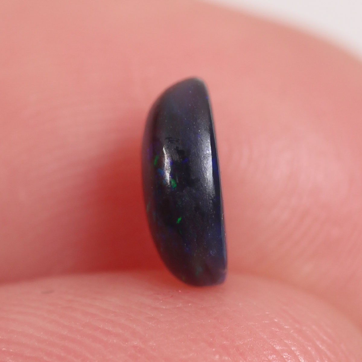 Natural Australian Black Opal 0.6 ct, Solid Lightning Ridge Opal 5.2 x 6.6 mm