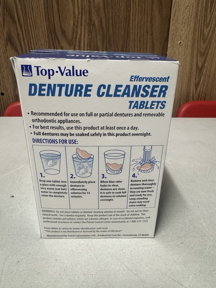 Top-Value Effervescent Denture Cleanser Tablets - 90 Tablet