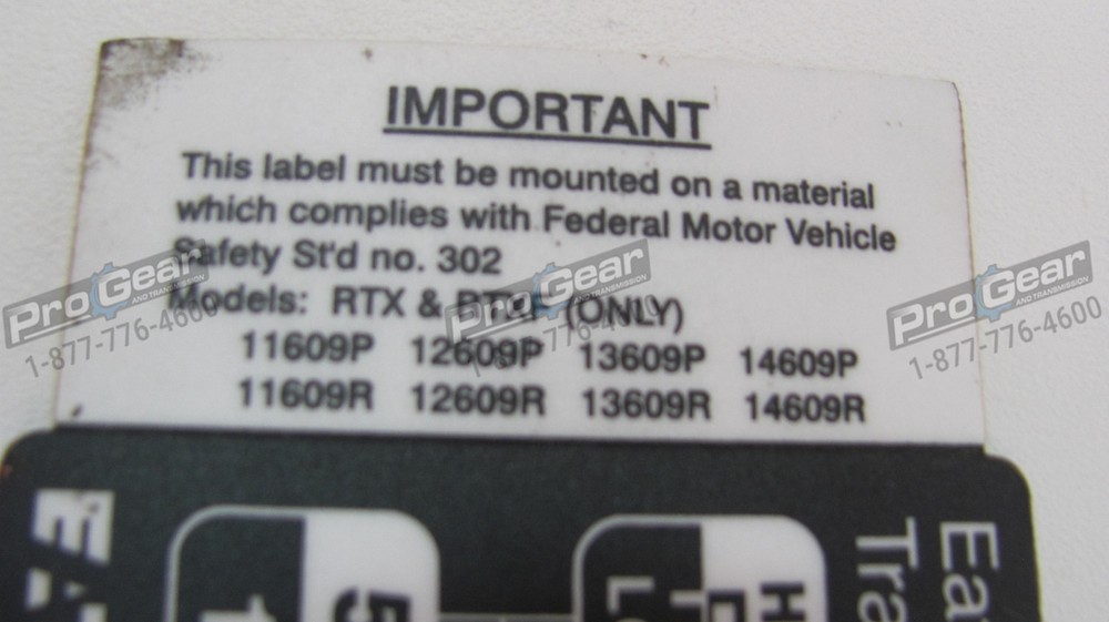 Eaton Fuller 9 Speed Overdrive Transmission Shift Pattern Label 21503