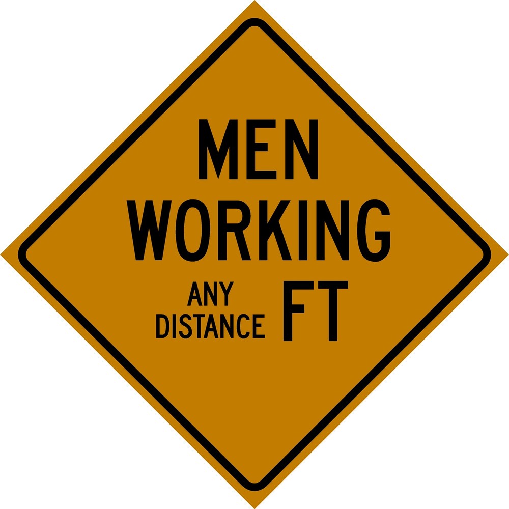 Custom Feet Men Working Sign