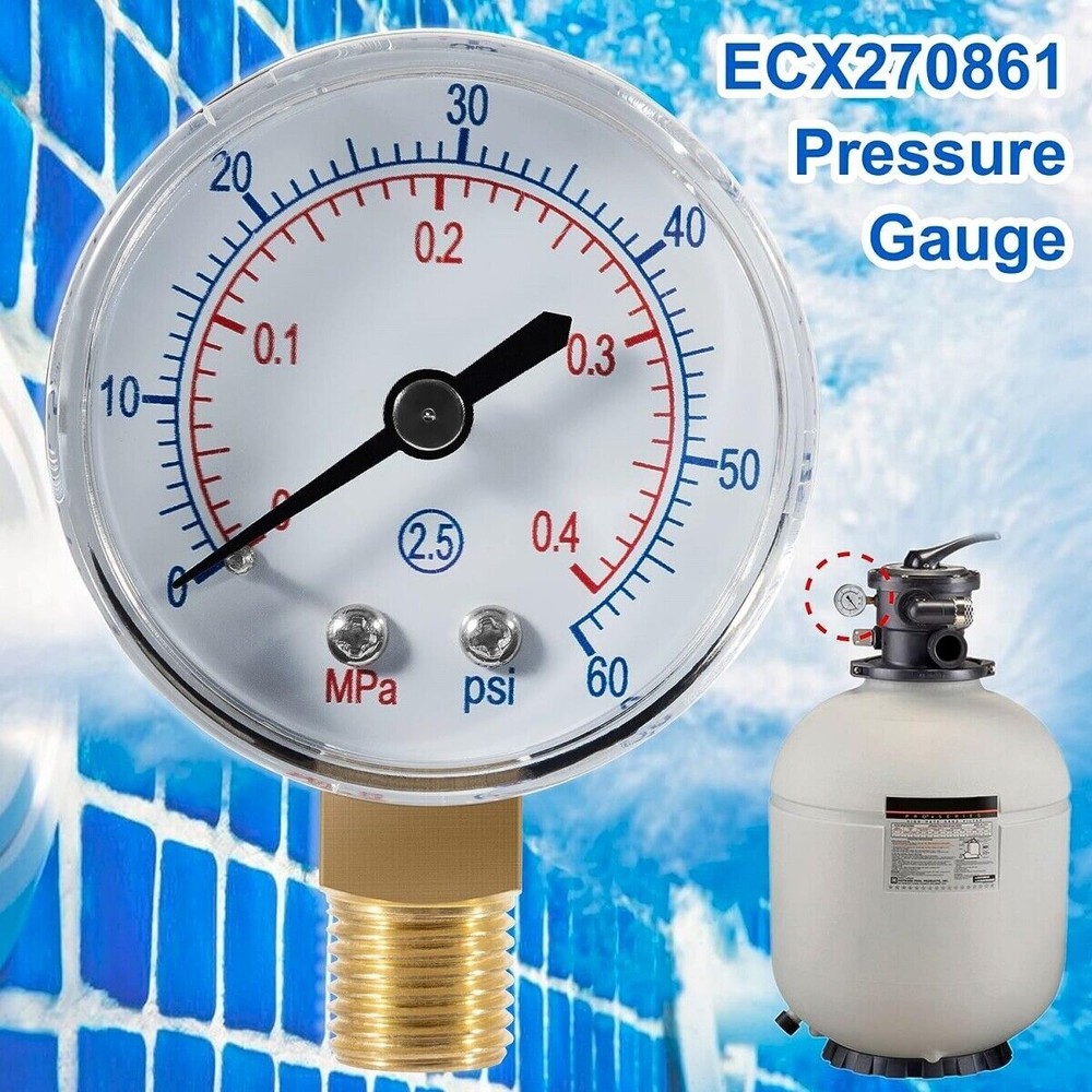 Boxed Pressure Gauge Replacement ECX270861 for Select Hayward Sand & D.E. Filter