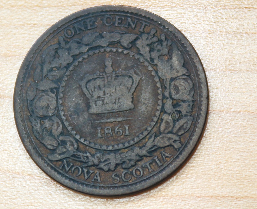 1861 Canada Nova Scotia 1 Cent Incomplete O