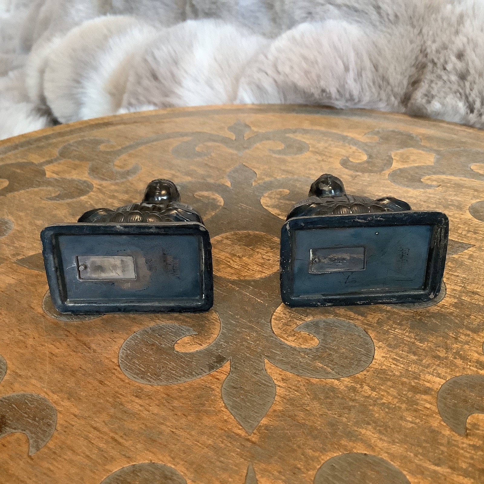 Vintage Sterling Silver Japanese Buddha Salt & Pepper Shaker Set