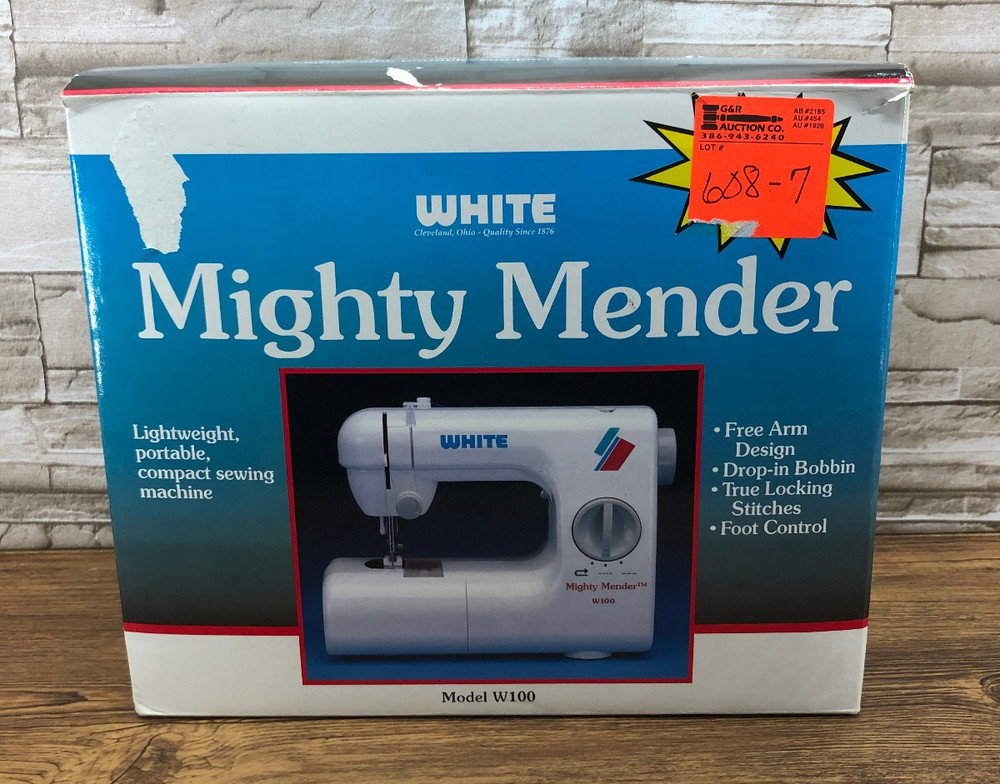Mighty Mender White Lightweight Portable Sewing Machine Model W100
