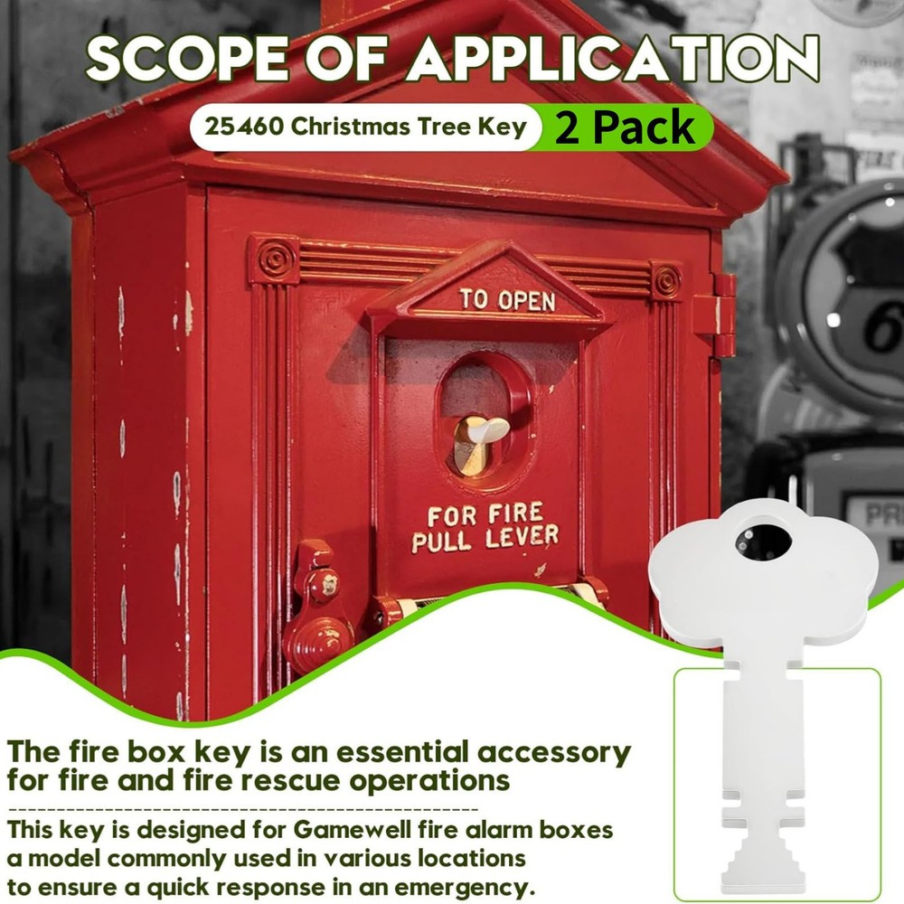 2 Pcs Replacement Fire Alarm Box Key For Gamewell And Elevator Fire Rescue