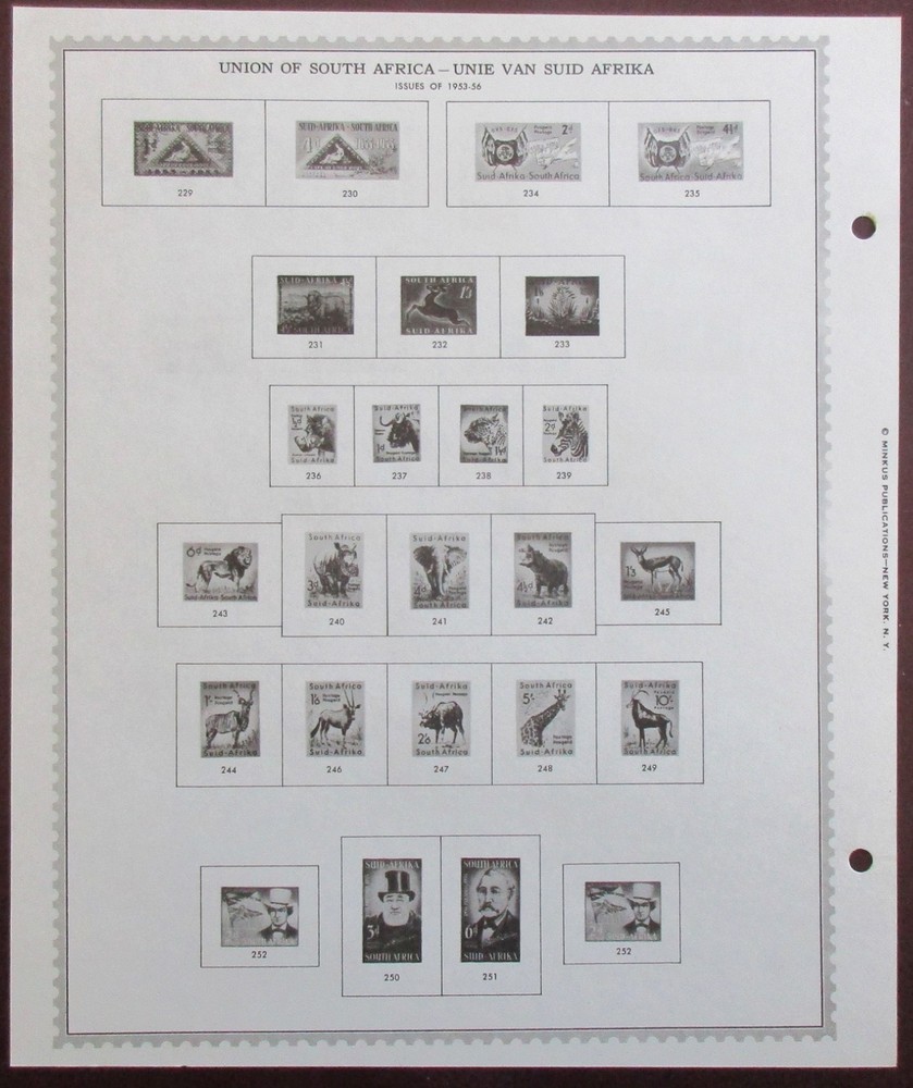 South Africa: Clean Set of Unused Minkus Supreme Global Pages to 1969