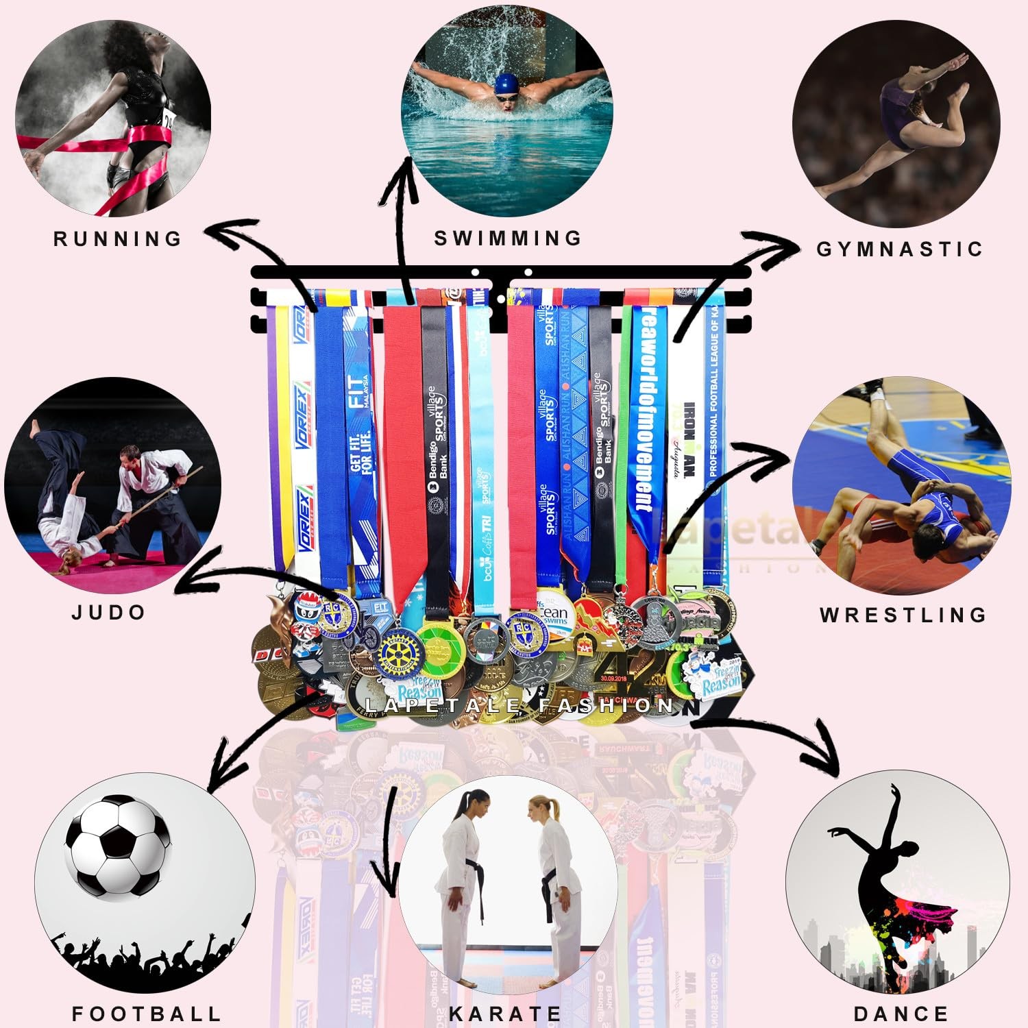 Race Medal Holder Wall Hanger,Marathon Medal Display and Runner Medal Hanger ...