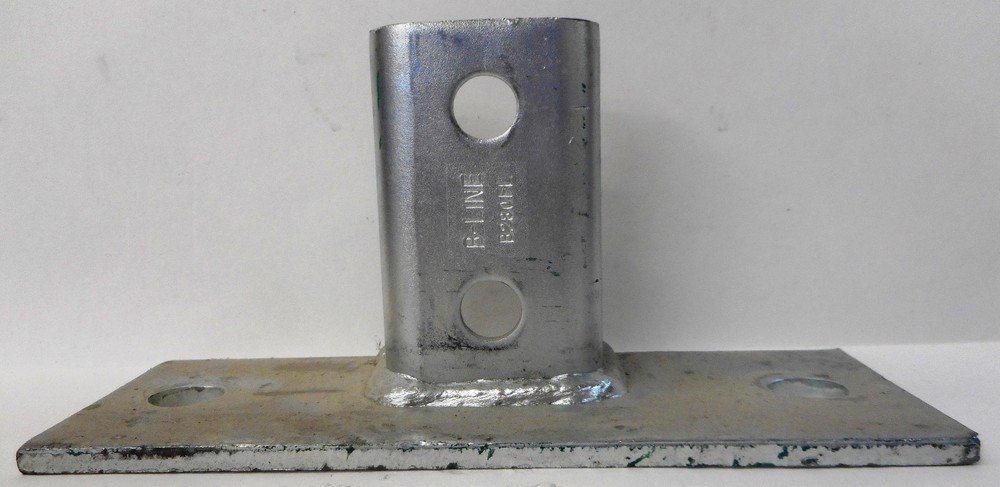 COOPER B-LINE B280FL, POST BASE, ZINC PLATED, 3-1/2" POST HEIGHT