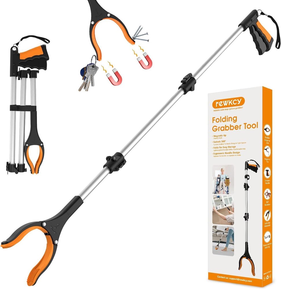 43" Extra Long Grabber Tool, Foldable Grabbers for Elderly Grab It Reaching Tool