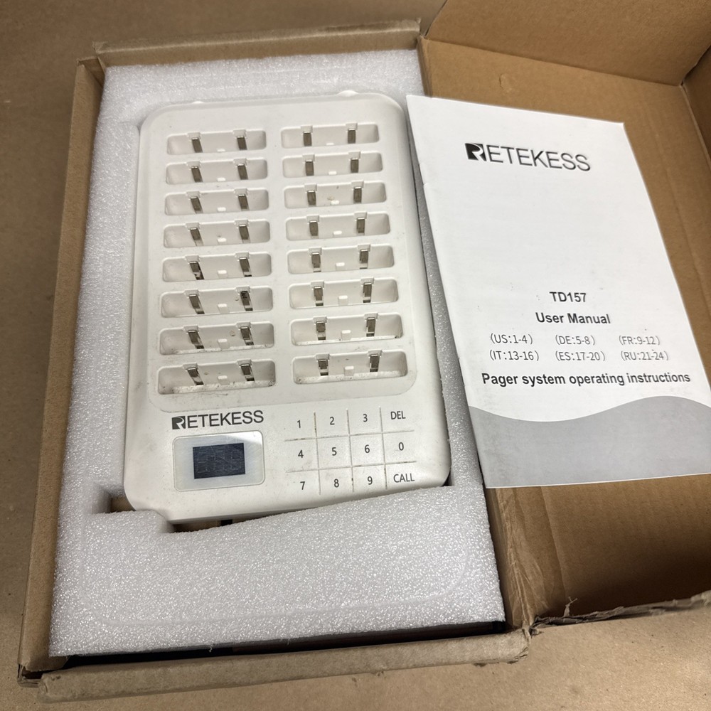 PRE-OWNED! Retekess TD157 Restaurant Pager System Calling Queuing 16 Buzzers Foo