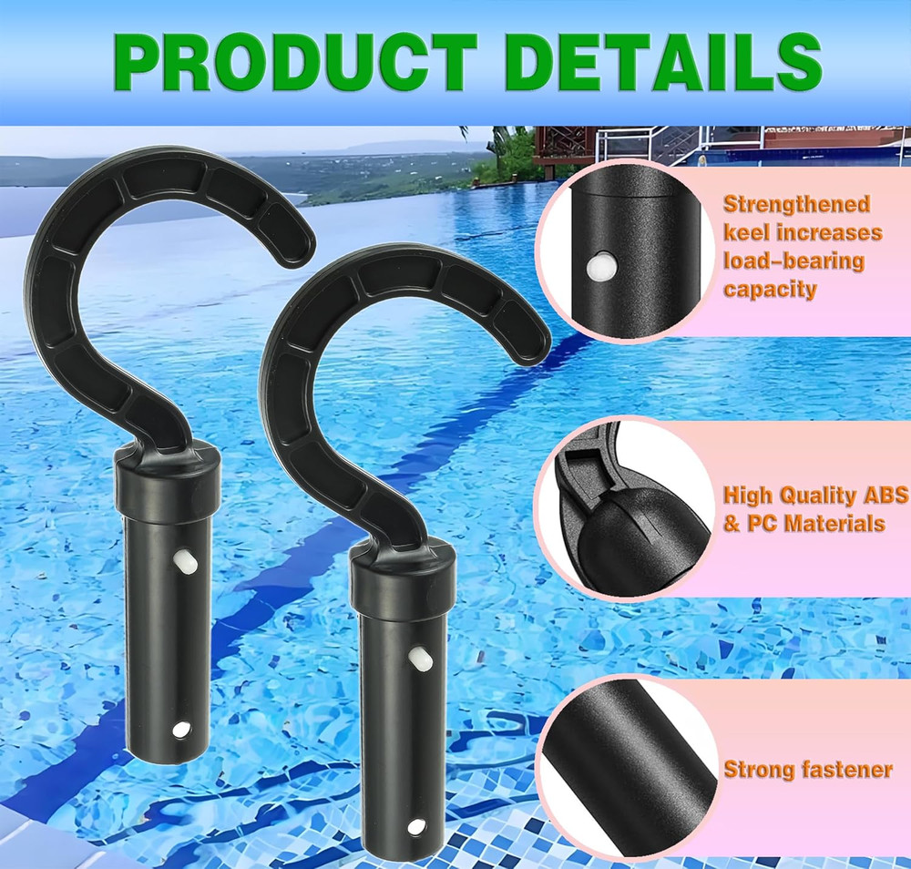 2 Pack Accessories Hook for Robotic Pool Cleaner Pool Hook for Poles Compatible