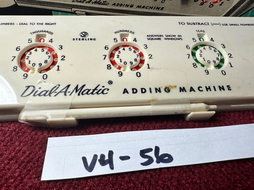 Sterling Dial-A-Matic “add- It” Automatic Mechanical Adding Machine #567