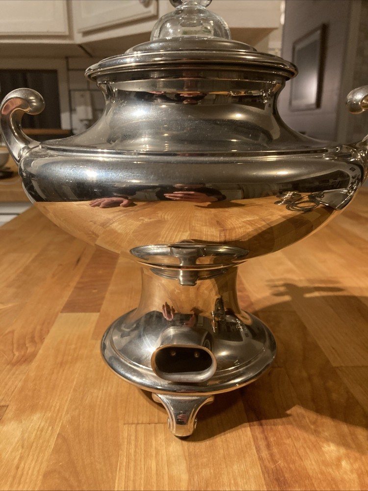 1924 Universal E9239 Coffee Percolator Set - 5pc Aladdin Urn - Mint Glass/Tray