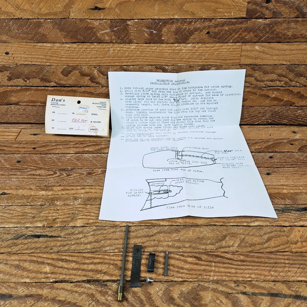 Vtg Push Button Release For Patchbox Kit Flintlock Muzzleloader Builder Parts
