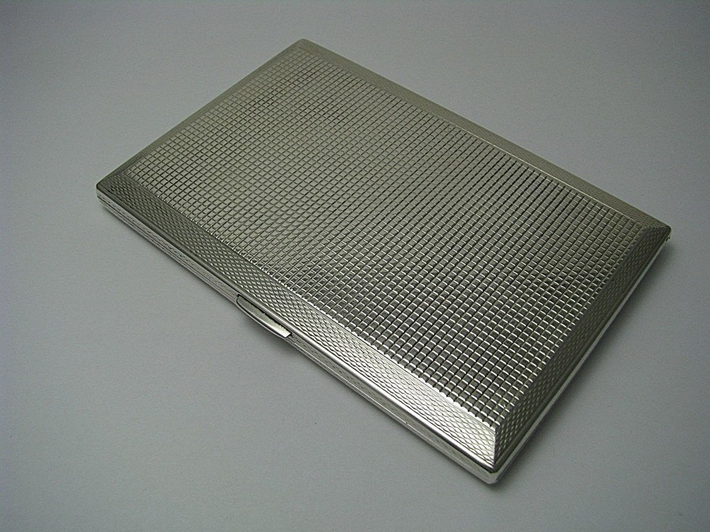 SWEDISH SOLID SILVER CIGARETTE CASE 835 Silver Scandinavia Sweden c1940s Rare!