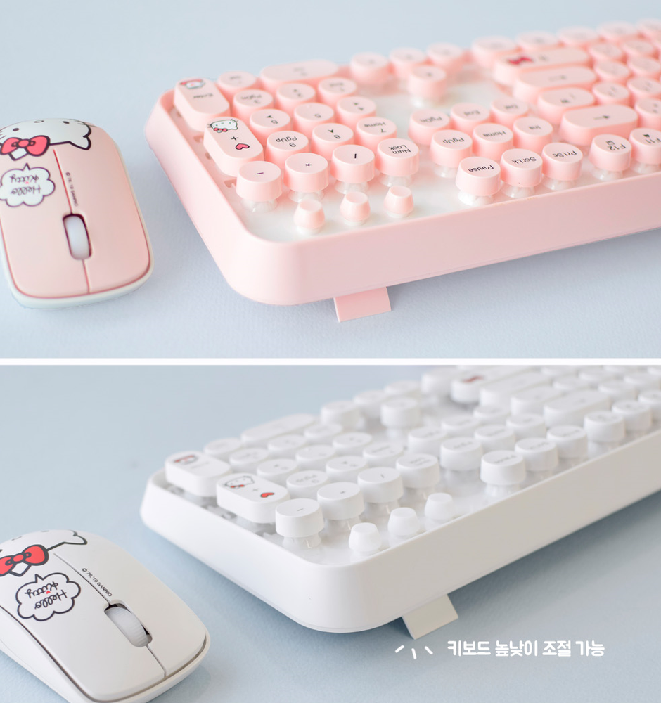 [Hello Kitty] Hello Kitty Wireless Keyboard Mouse Set Retro Typing Keyboard