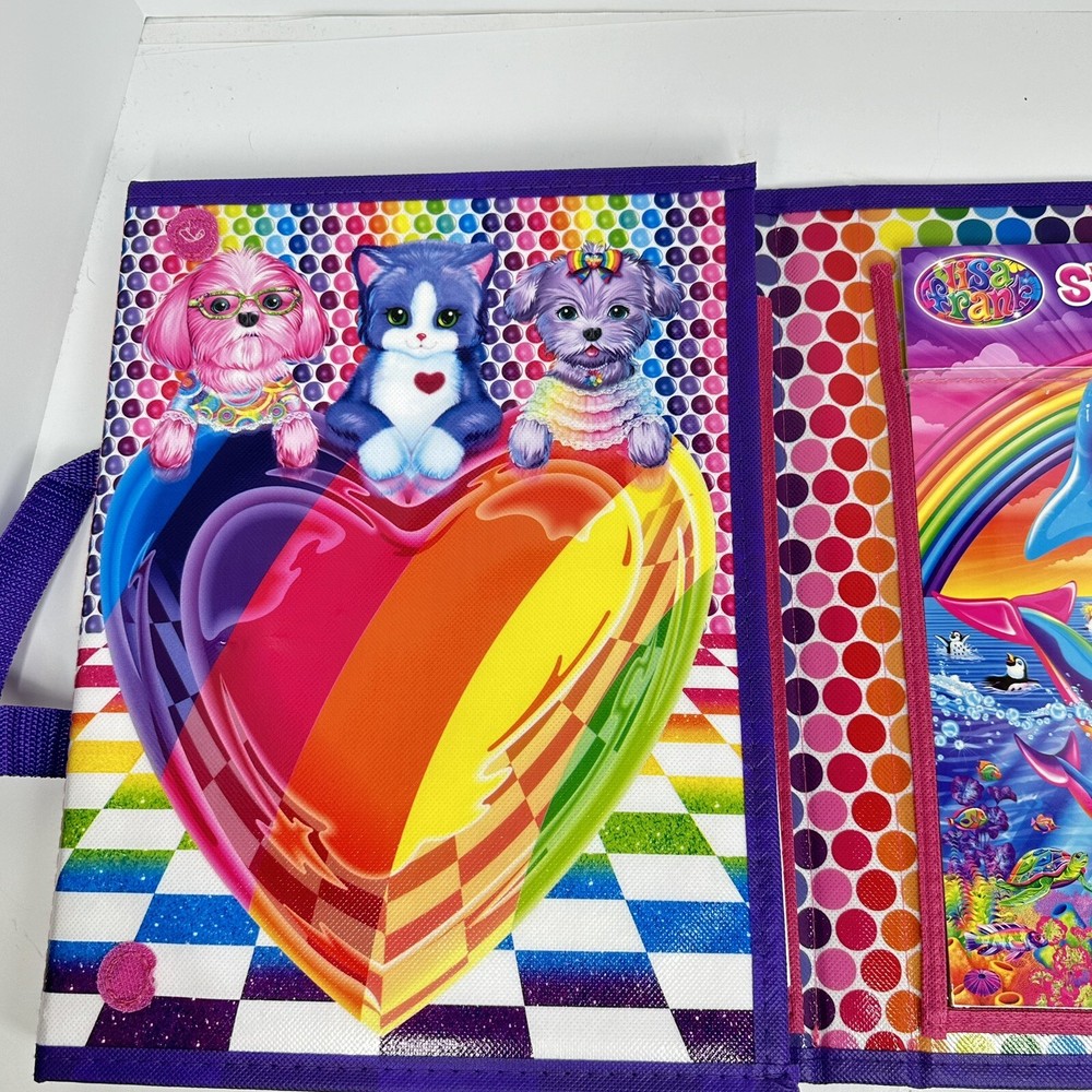 Lisa Frank Tri Fold Binder TIKANNI WOLF Cute Bright Fun