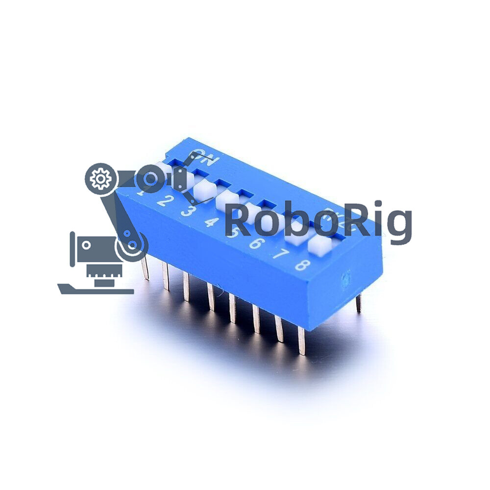 10Pcs Slide Type Switch Module 2.54mm 8-Bit 8 Position Way DIP Blue Pitch