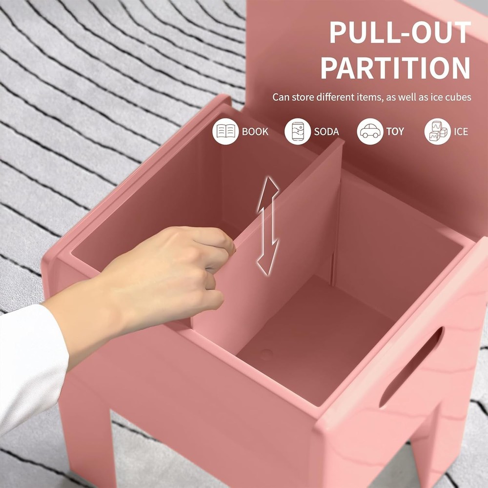 Modern Nightstand Multifunctional Plastic Bedside Table W/ Storage Space Side