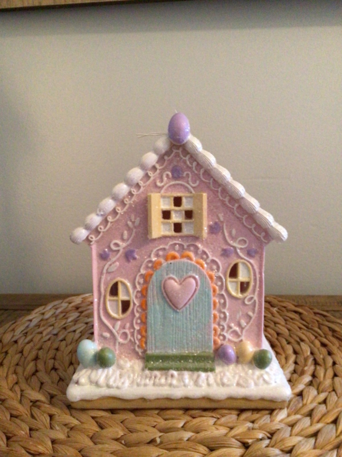 Easter LED Gingerbread House with Eggs
