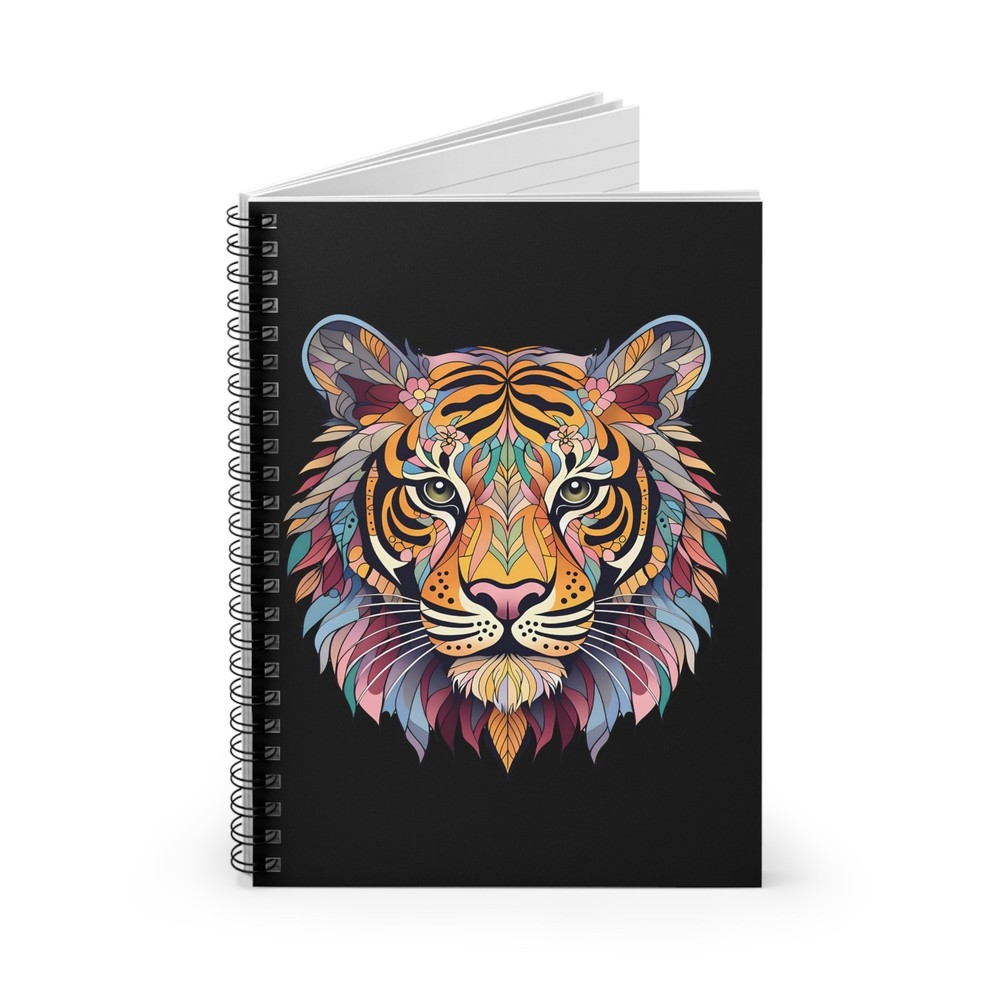 Colorful Tiger Head Notebook | Spiral Ruled Notebook