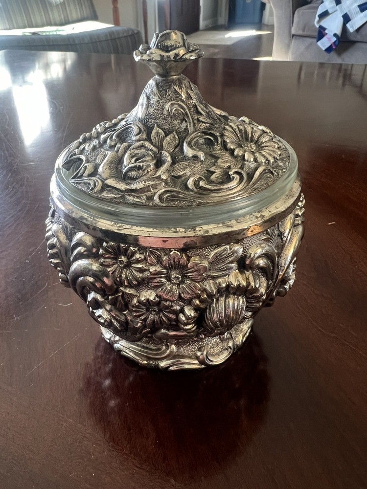 Vintage Harrison Fisher Silver Plated HF-0918 Sugar/Jam Jar Made In Japan 4"