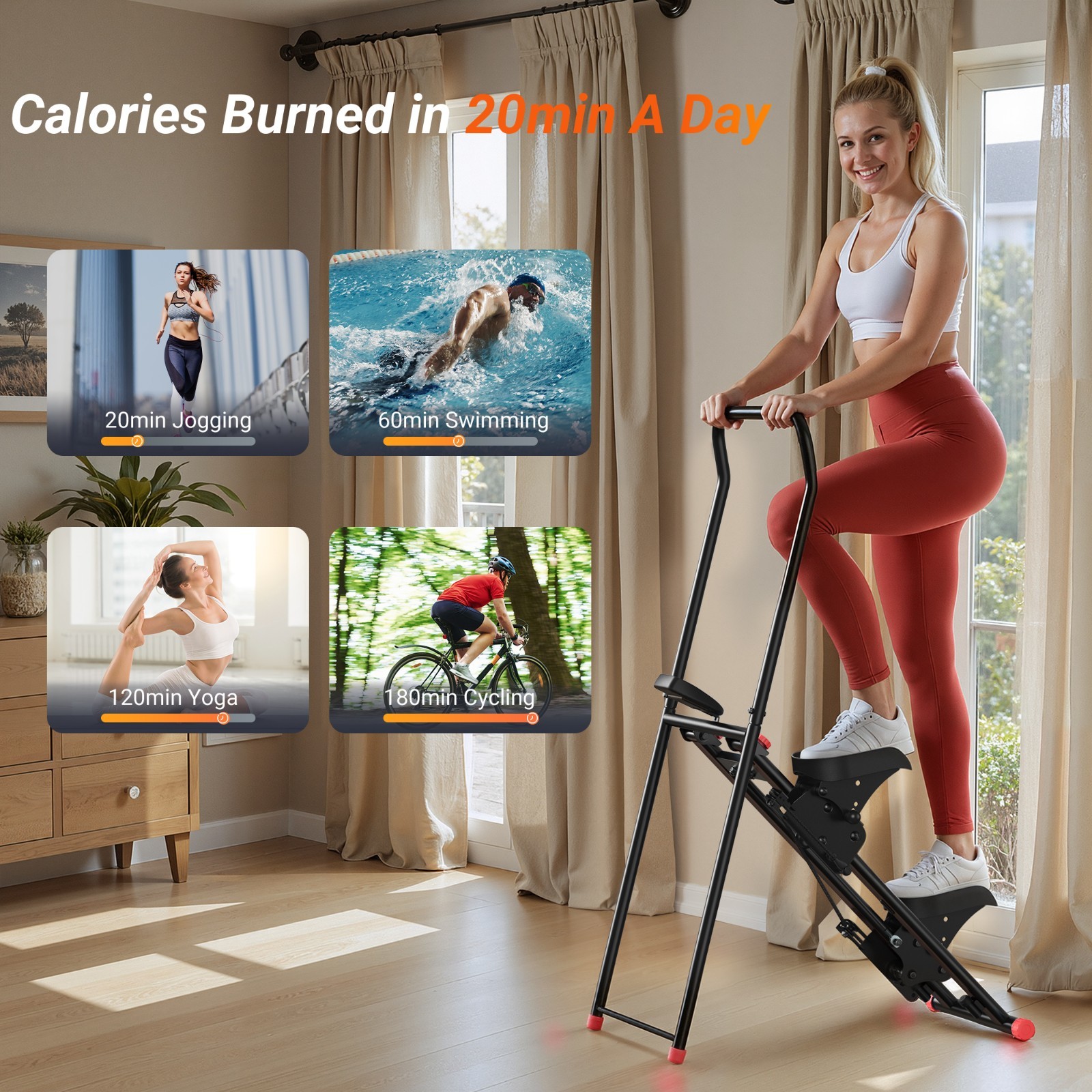 MERACH Stair Stepper for Home Gym Full-Body Workout Adjustable Handlebar/Pedal