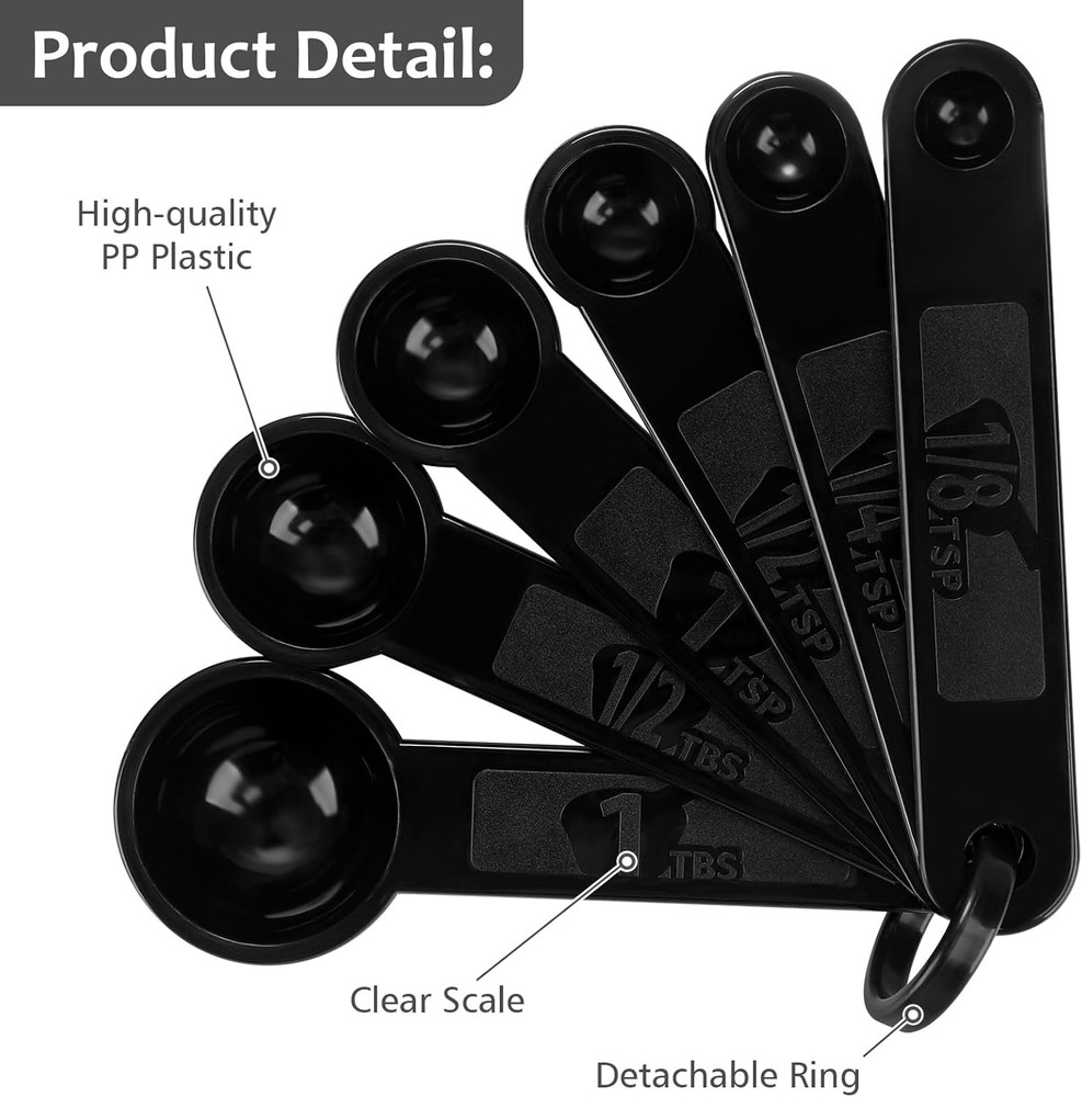 Accmor Measuring Cups & Spoons Set, Plastic Cooking Baking Tools Measuring Spoon