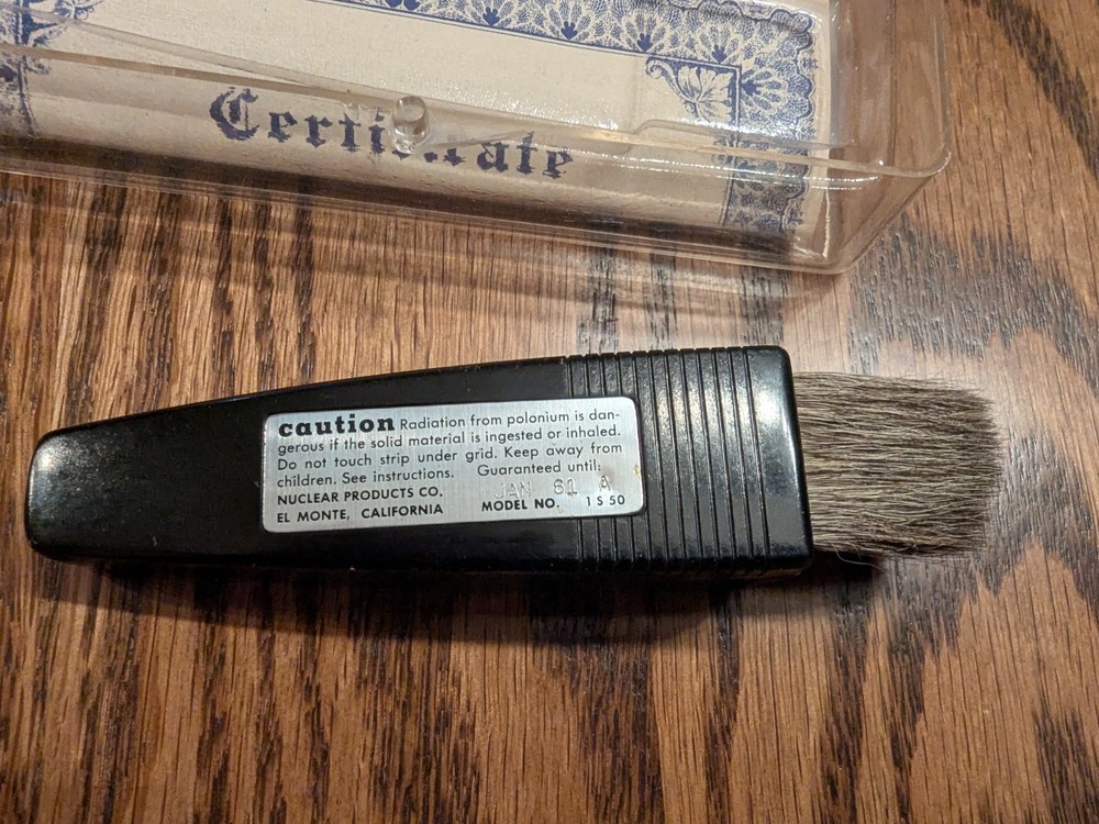Vintage Static Master Brush Nuclear Products Co