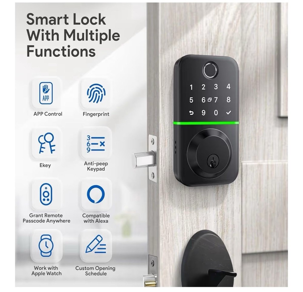 🔐 PREMIUM SMART LOCK + SAME-DAY INSTALLATION (Fingerprint, App, Keyless Entry)
