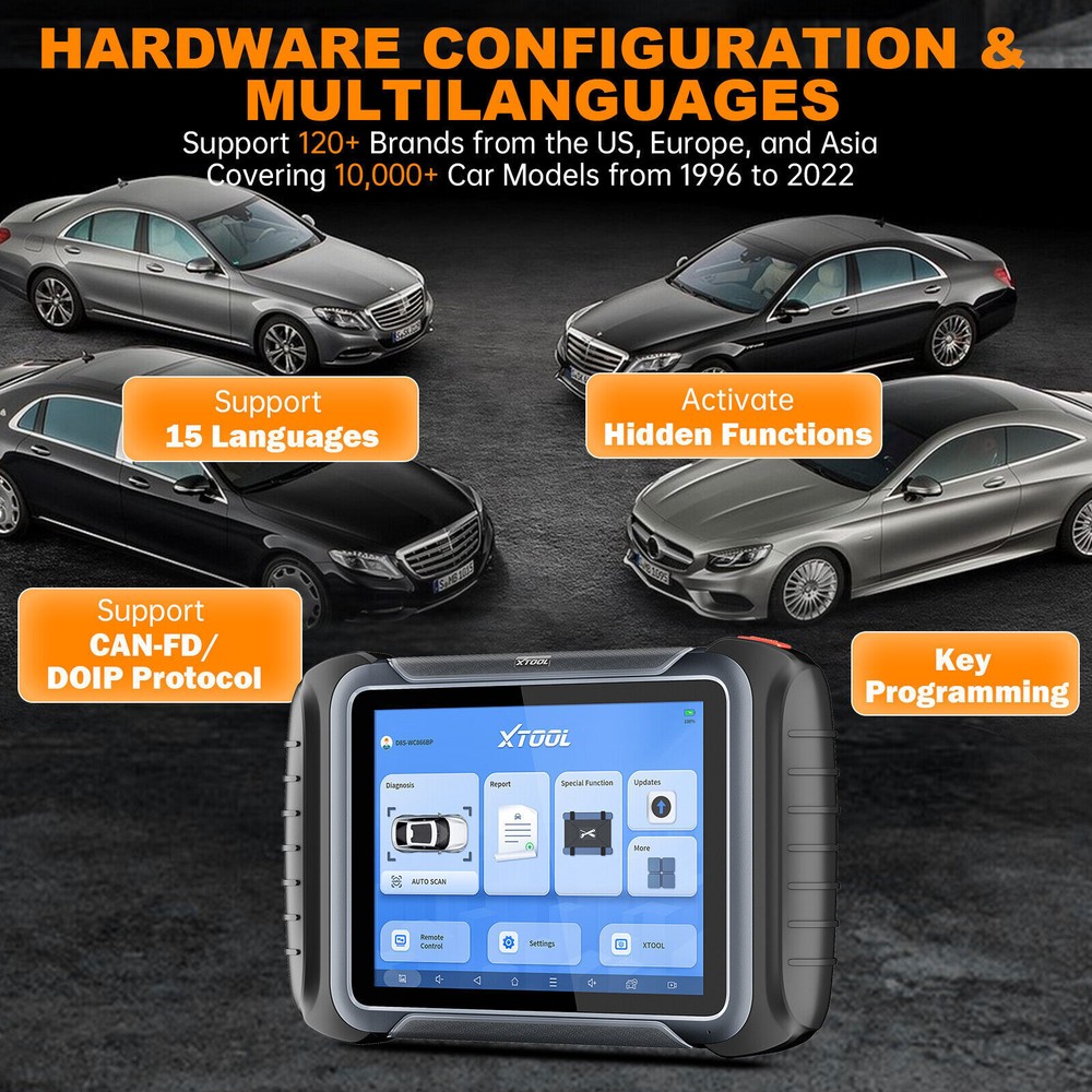 XTOOL USED D8S OBD2 All Systems Diagnostic Scanner Bidirectional Key E/CU Coding