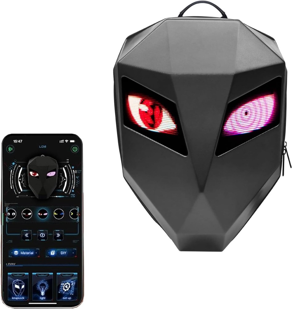 Waterproof Motorcycle LED Knight Backpack Laptop Bag DIY programming Backpack 3D