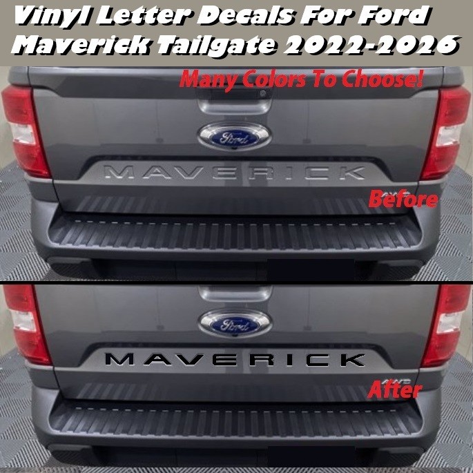 For 2022-2026 Ford Maverick Tailgate Letter Overlay Decals Insert Inlay