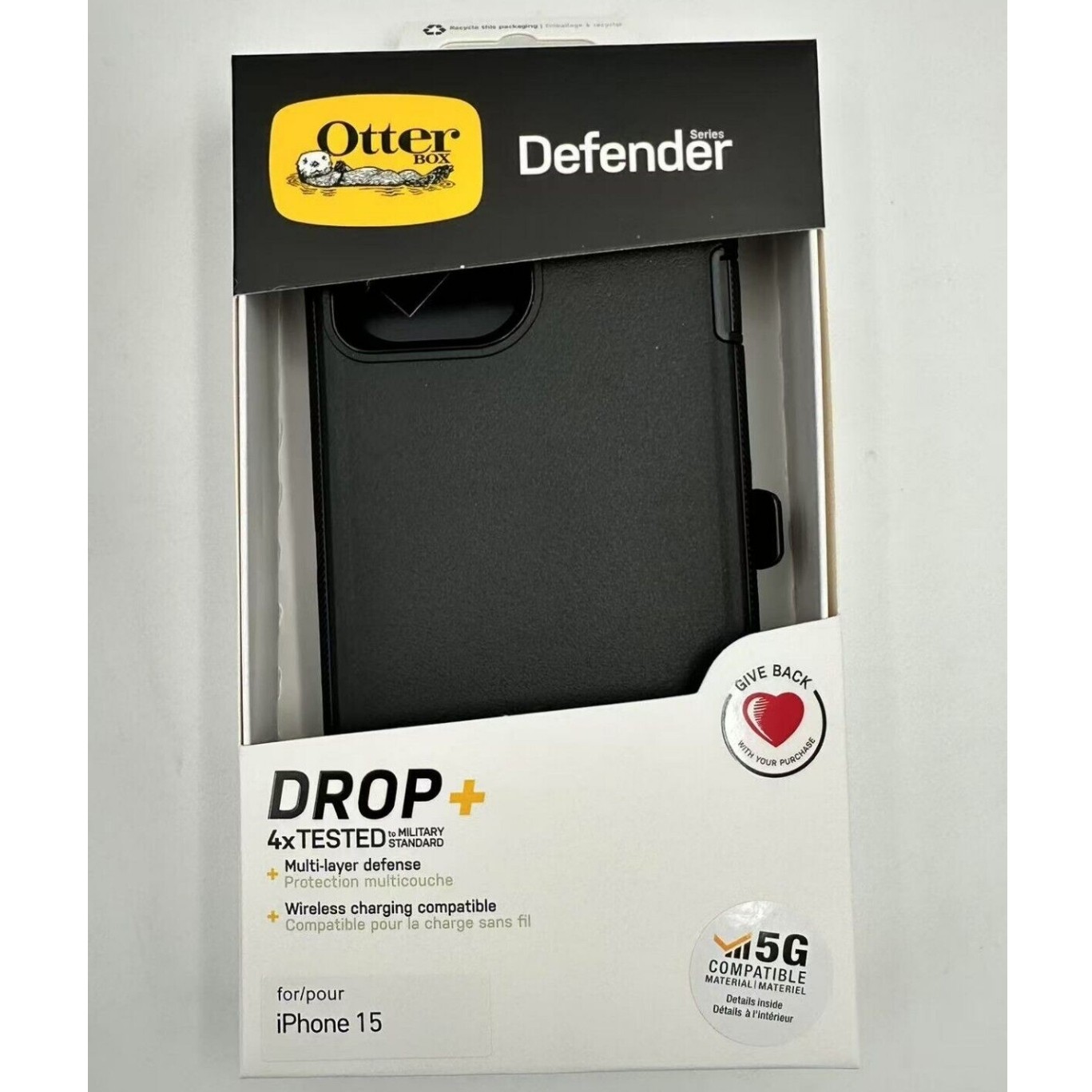 Otterbox Defender With Holster For iPhone 15, Black Case