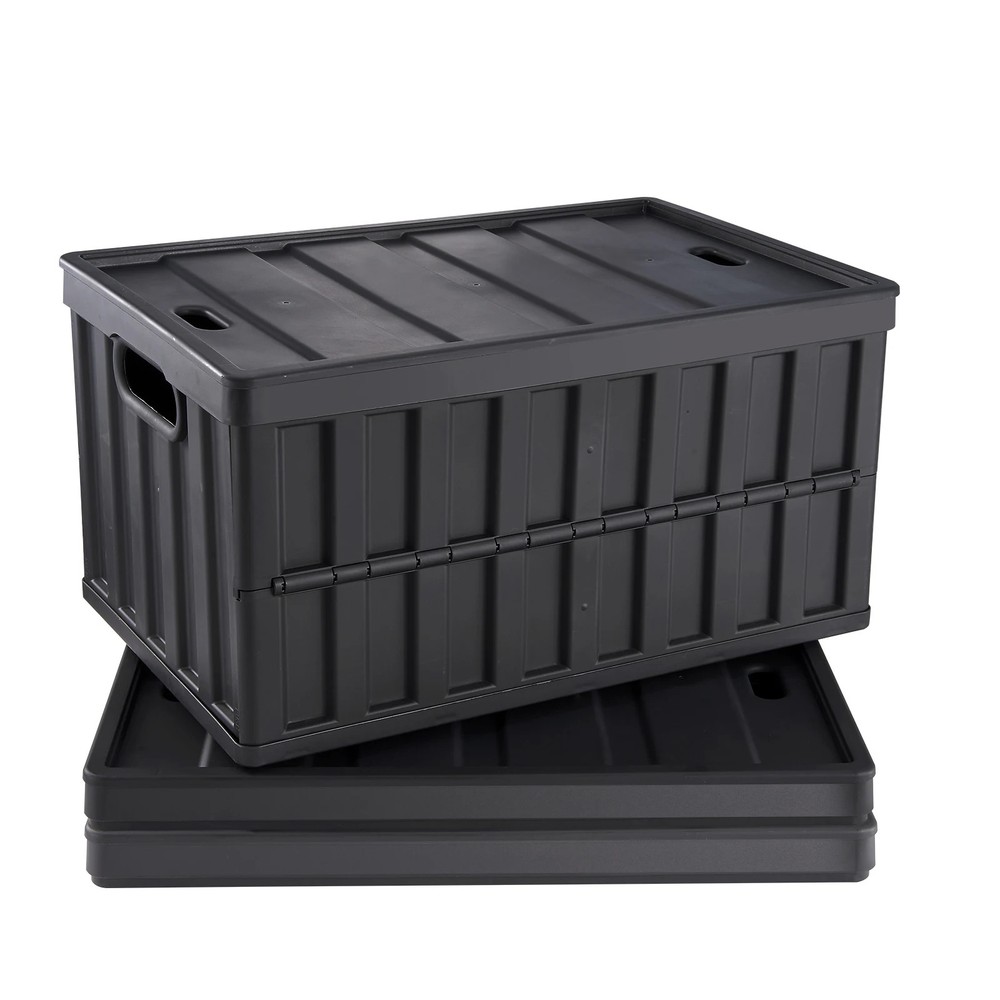 3pcs Collapsible Storage Bins Folding Stackable Utility Garage Crates with Lids